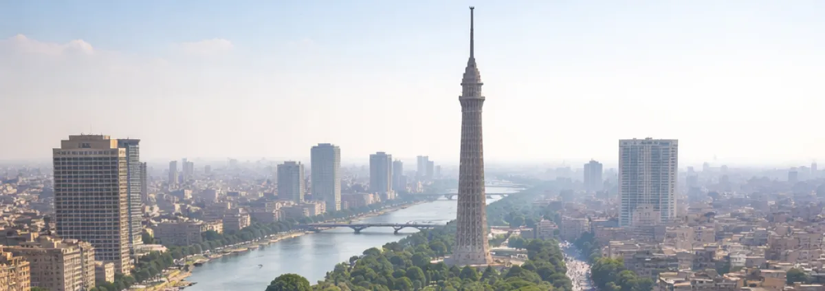 Potential visualisation of green corridors in Cairo (illustrative). The image highlights how integrated green infrastructure can improve urban resilience by enhancing microclimate regulation, supporting natural ventilation, reducing heat stress and strengthening ecosystem-based adaptation in dense urban environments.