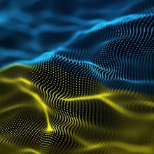 An abstract rendering of the Ukrainian flag 