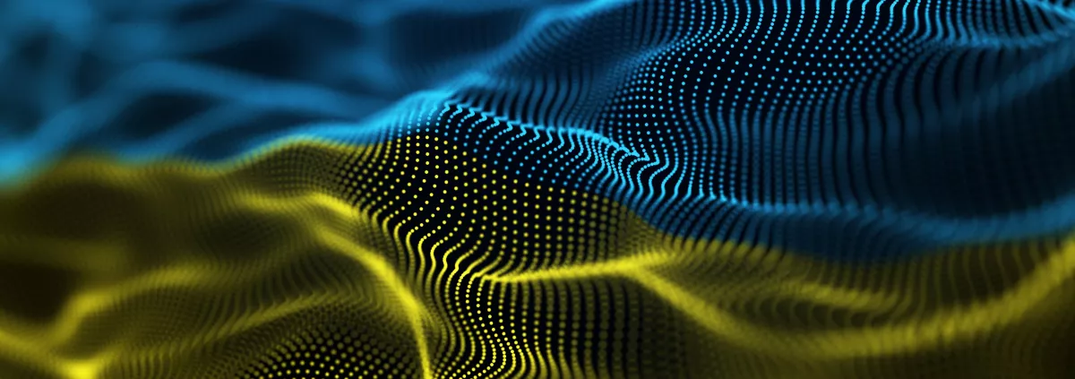 An abstract rendering of the Ukrainian flag